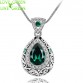 2017 vintage quality wedding bridal18K Gold Plated Angel Ocean Tear Design green crystal Pendant fashion Necklace Jewelry 84191