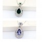 2017 vintage quality wedding bridal18K Gold Plated Angel Ocean Tear Design green crystal Pendant fashion Necklace Jewelry 84191