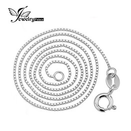 Jewelrypalace New Italian Box Chain Necklace Pure 925 Solid Sterling Silver 0.8 1mm  40cm  45 cm 2016 Fine Jewelry For Women 